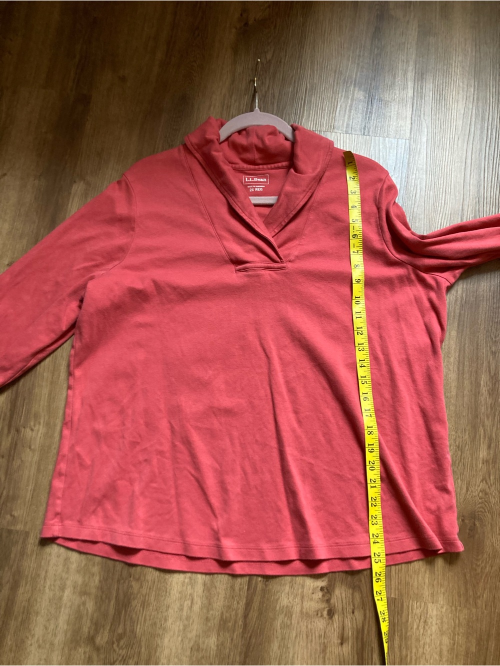 L.L. Bean Pinkish Orange LS Shirt 2X - Picture 3 of 8